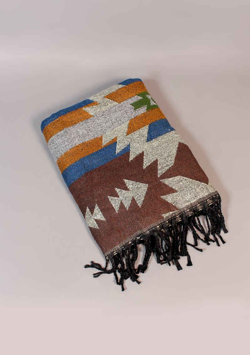 Handloomed Himalayan Geometric Motif Pattern Shawl