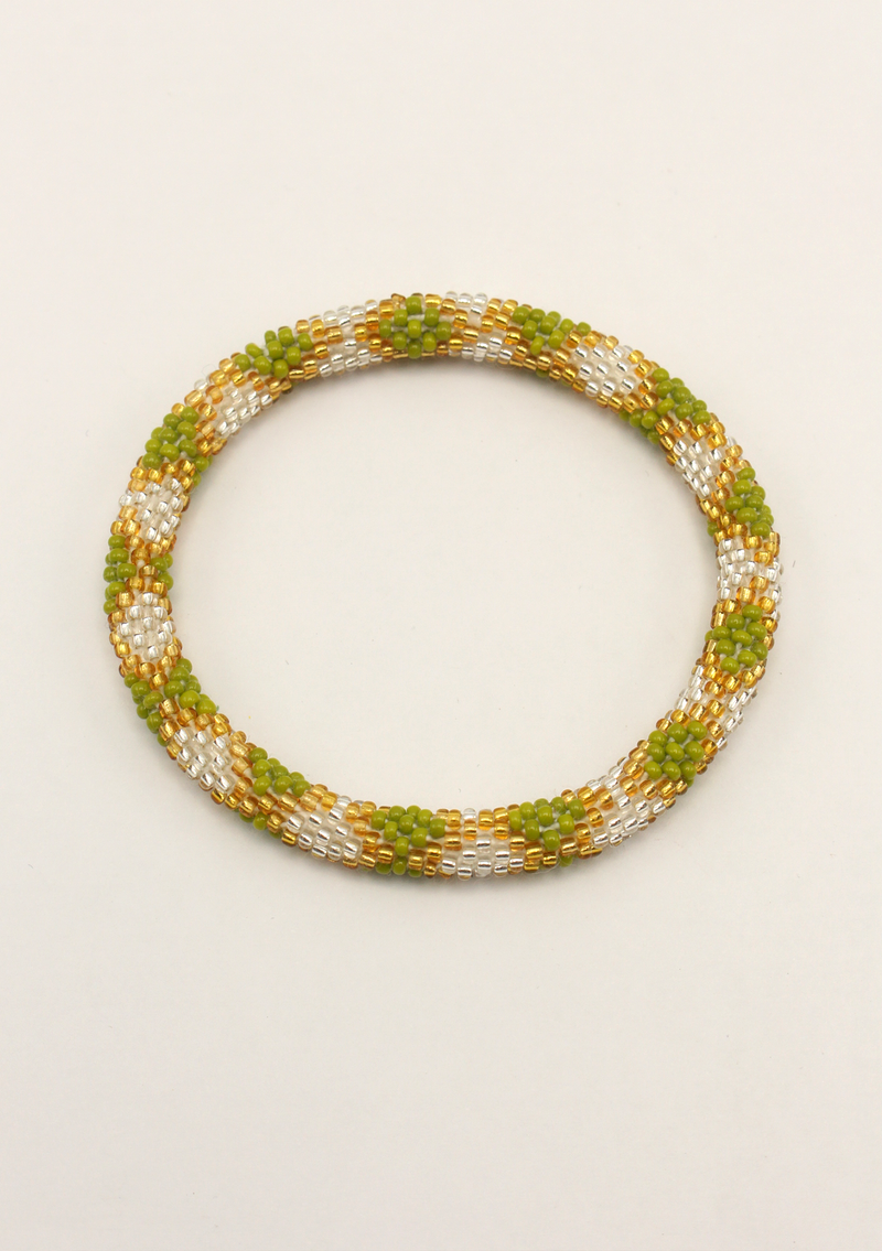 NEW Mint Green Burfi Glass Beads Bracelet