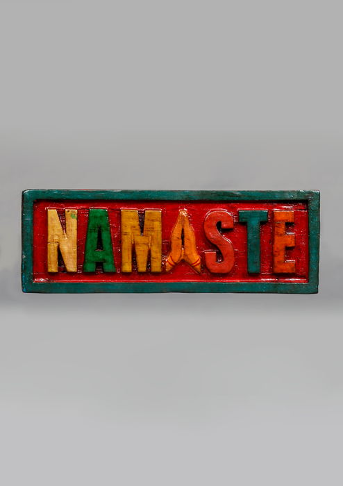 Wooden NAMASTE Door Hanging Plaque Big