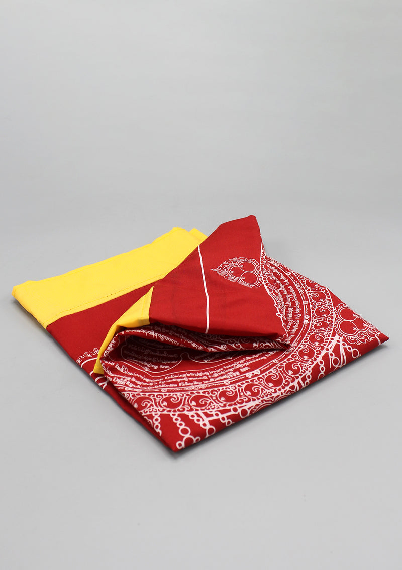 Elephant Mandala Red Printed Tibetan Prayer Flags