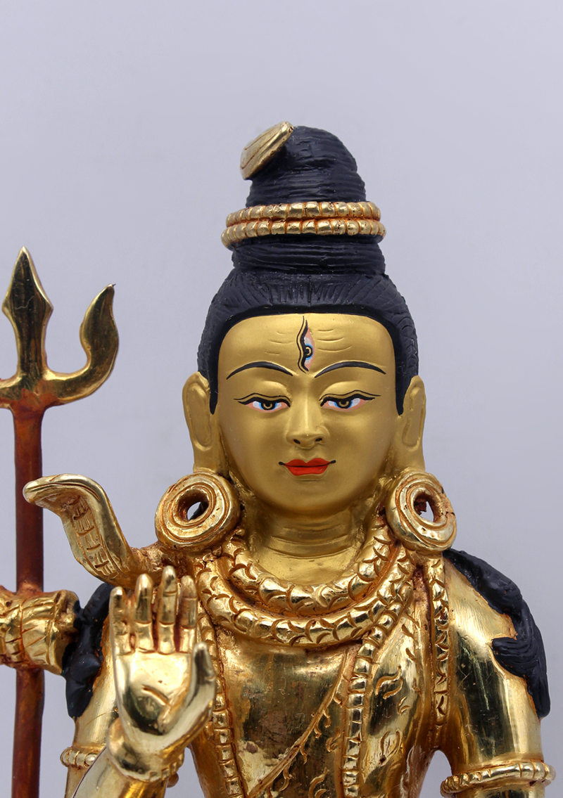 Gold-Plated Shiva Mahadeva Lord of the Universe  Statue 8" H