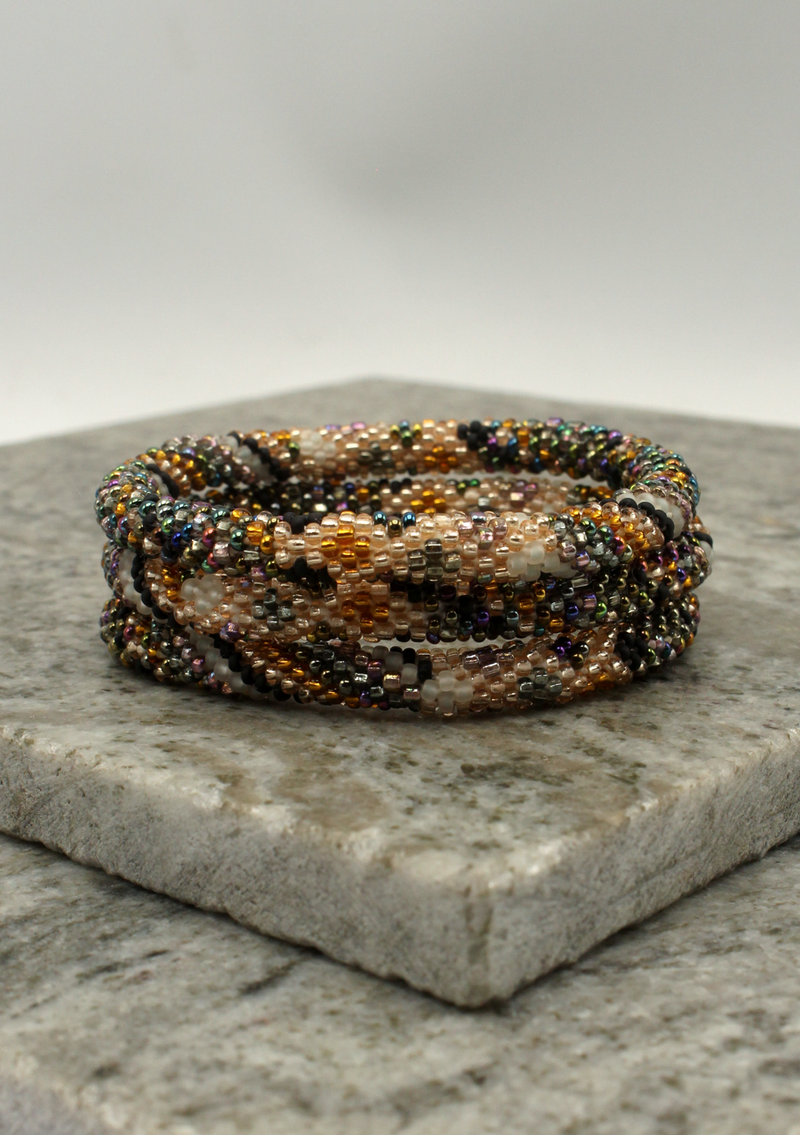 Golden Roll on Beads Bracelet