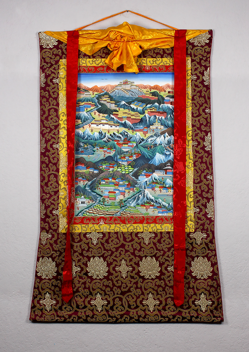 Himalayan Region of Nepal Brocade Thangka Painting