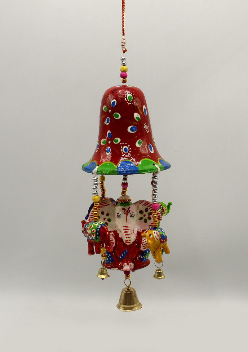 Red Ganesha Bell Wind Chimes