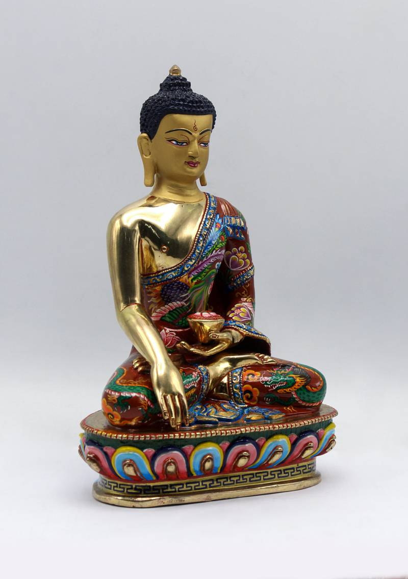 Hand-Painted Shakyamuni Buddha Statue  by Meenu Shakya