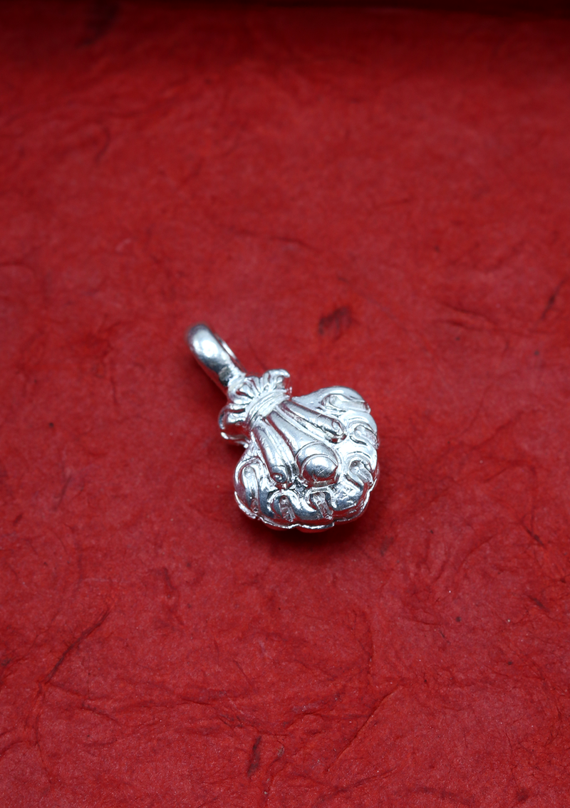 Fire Carved Buddhist Prayer Mala Bhum Counter Clip 925 Silver Sterling