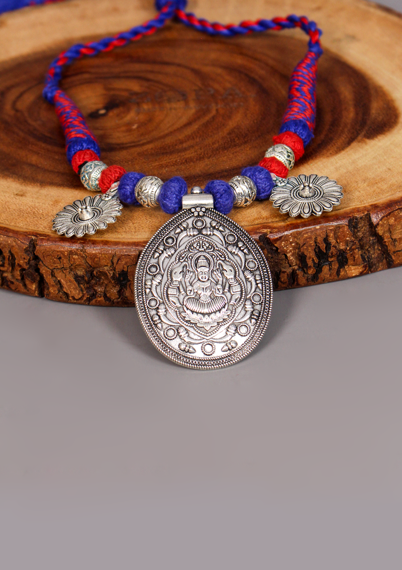 Elegant White Metal Tribal Deity Pendant from Nepal