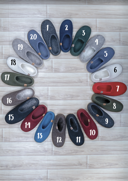 Your Color Felt Slippers - Custom Color