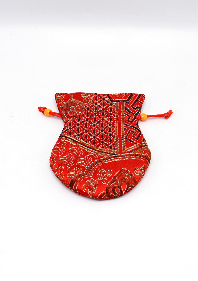 Brocade Drawstring Multicolor Mala Bag Pouch