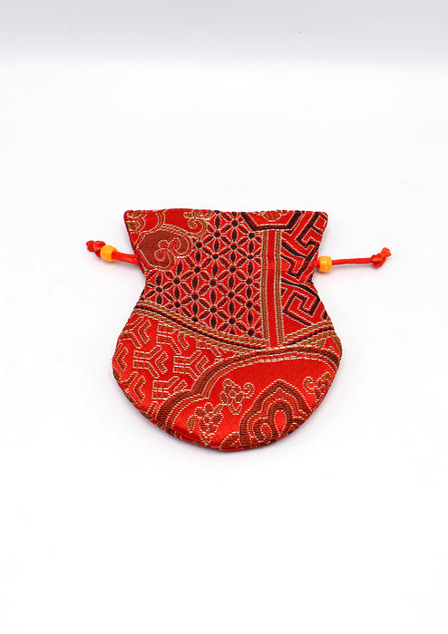 Brocade Drawstring Multicolor Mala Bag Pouch