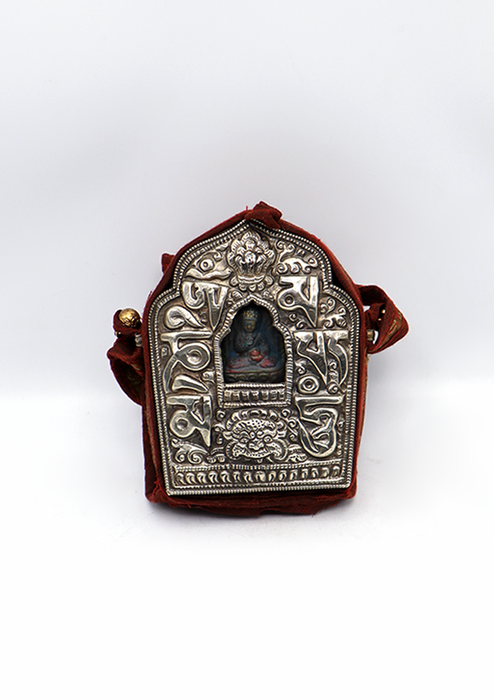 Hand Carved White Metal Vajrasattva Ghau Pendant