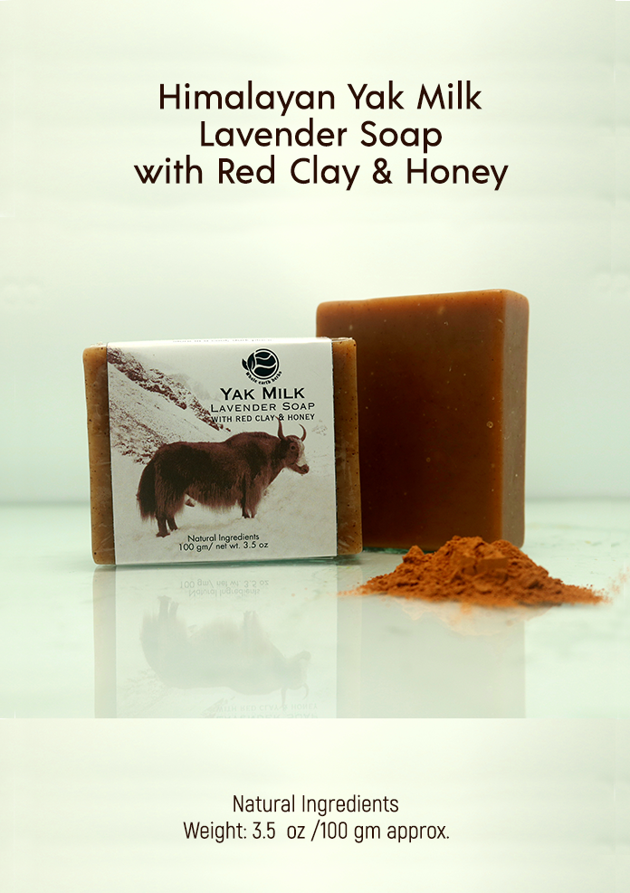 Himalayan Yak Milk Lavender Soap with Red Clay and Honey Herbal Soap
