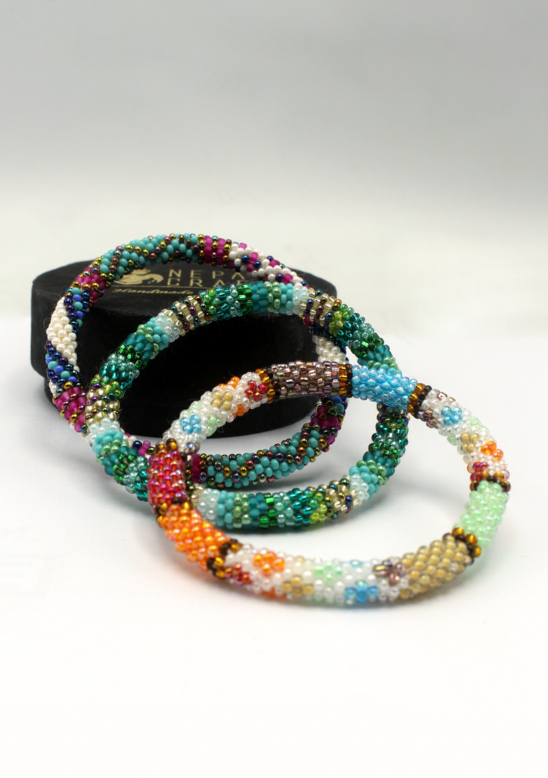 Annapurna  Roll  on  Beads Bracelet Gift Set of 3 in Eco-Friendly  Jewelry Box