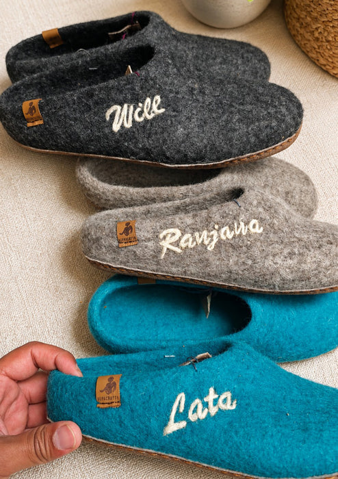 Your Color Felt Slippers - Custom Color