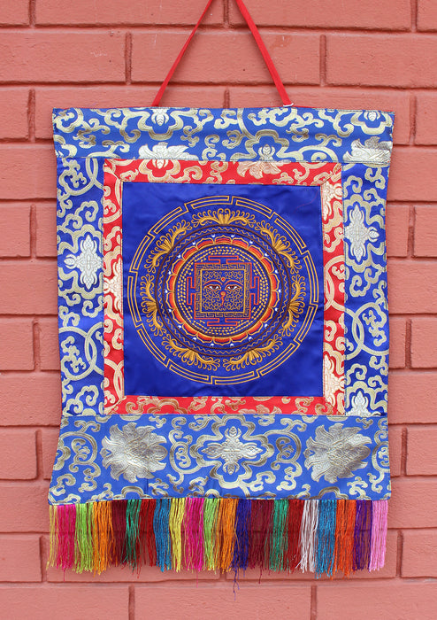 Buddha Eyes Mandala Embroidered Tibetan Wall Hanging