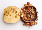 Goldplated Vajrapani Ghau Pendant with Lapis Stone - nepacrafts