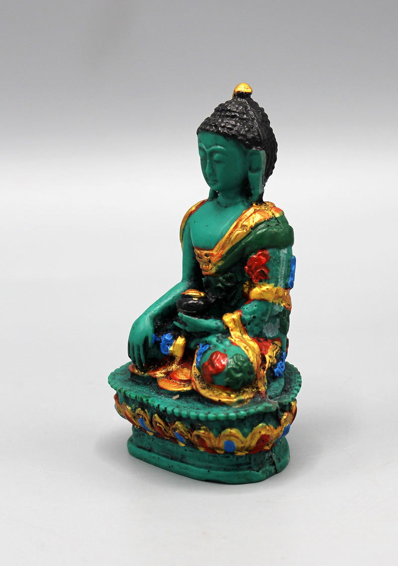Embossed Hand Painted Shakyamuni Buddha Resin Statue