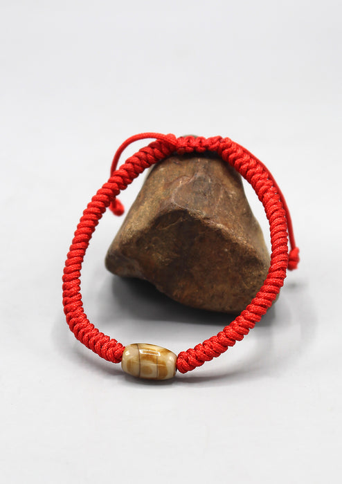 Tibetan Colorful Thick Lucky Knot Bracelet with Dzi Beads