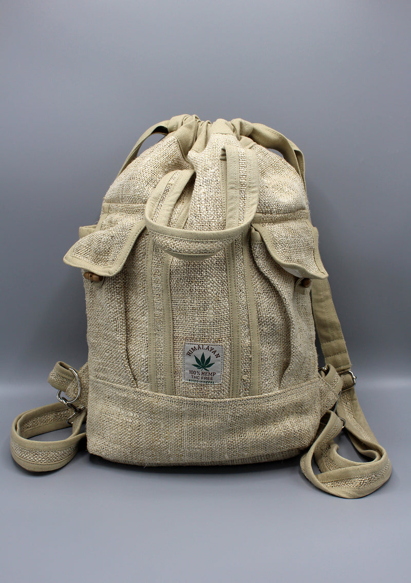Natural Himalayan Hemp Drawstring Rucksack - nepacrafts
