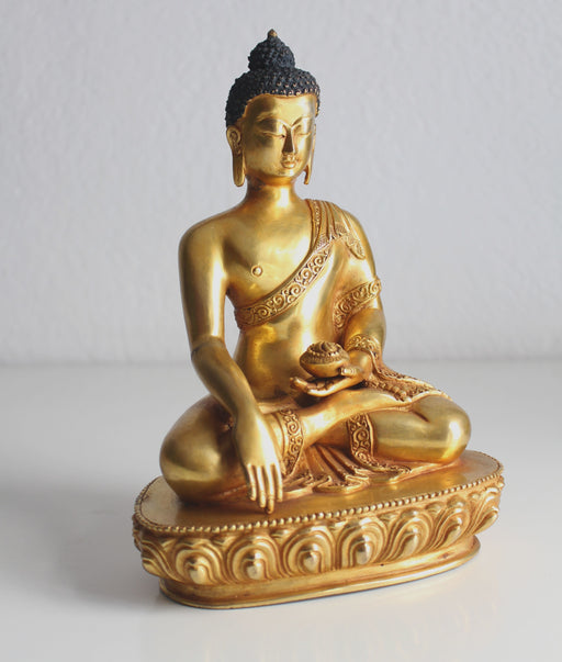 Fully Gold Plated Majestic Shakyamuni Buddha Statue, 8"High -BST381 - nepacrafts