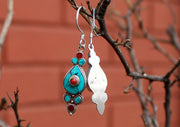 Flower Drop Sterling Silver Dangle Earrings - nepacrafts