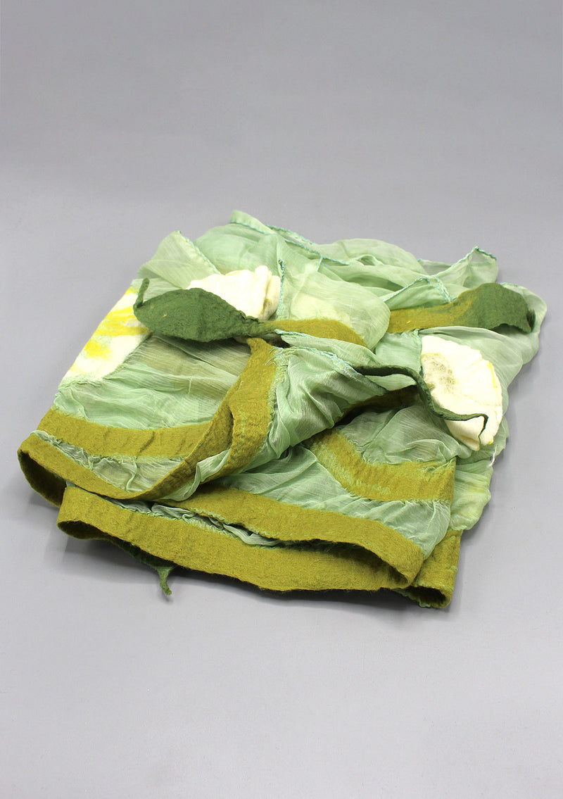 Mint Green Felt Wool Eco Wear Women's Scarf