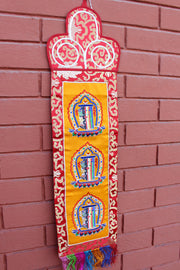 KalaChakra Embroidered Polyester Brocade Wall Hanging BH11 - nepacrafts