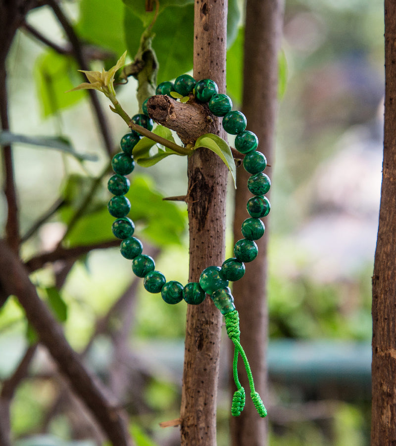 Tibetan Malachite Buddhist Wrist Mala - nepacrafts