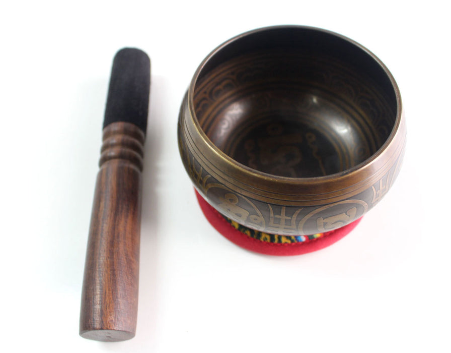 Gulpa Singing Bowls Etched with Om Mani Padme Hung