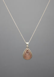 Tear Drop Shaped Milky Moonstone Sterling Silver Pendant - nepacrafts