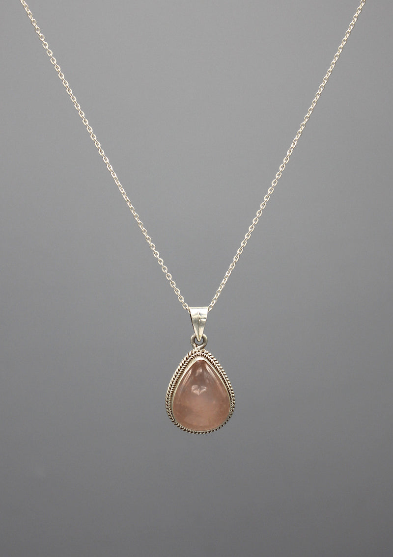 Tear Drop Shaped Milky Moonstone Sterling Silver Pendant - nepacrafts