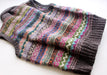 Green and Pink Multicolor Lining Front Pocket Handknit Women's Waistcoat - nepacrafts