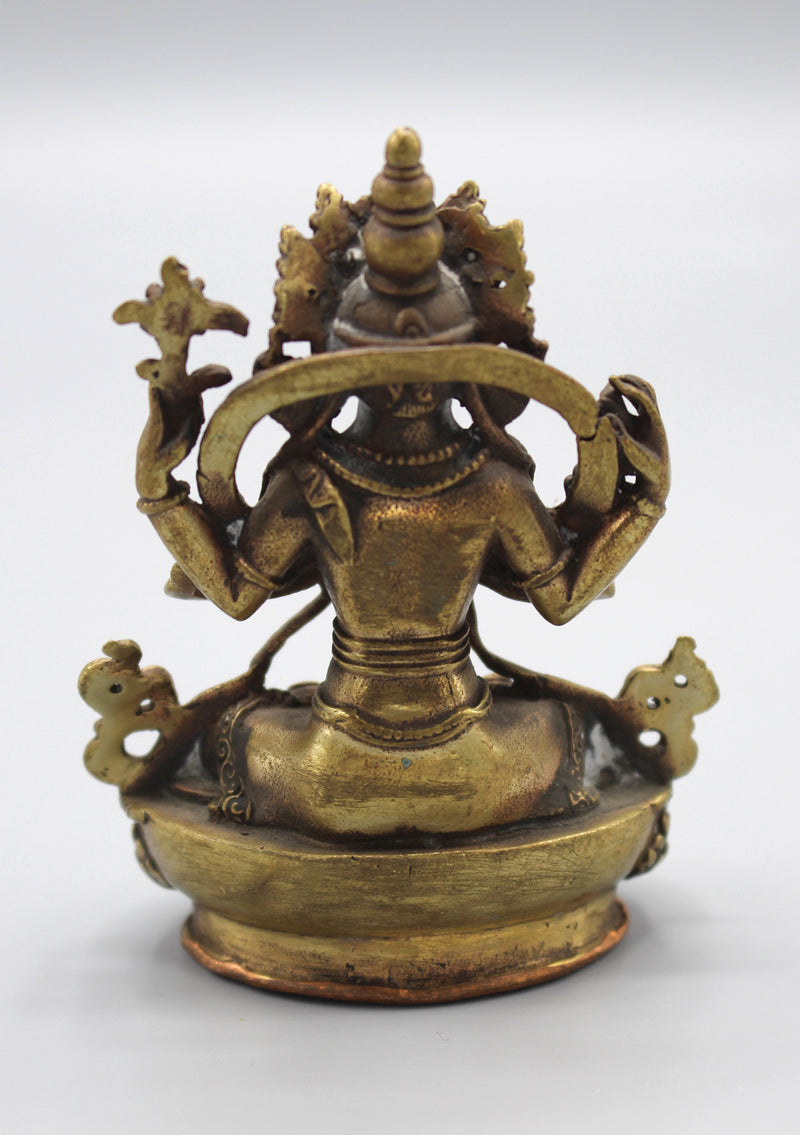 Four Armed Chenrezig Bronze Statue
