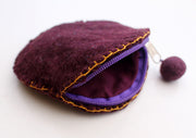 Round Flower Patchwork Colorful Felt Coin Purse - nepacrafts