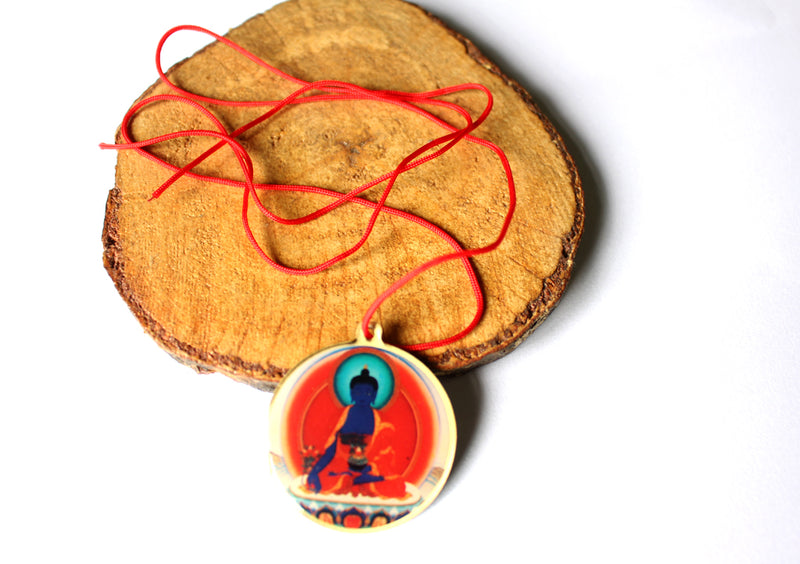 Healing Medicine Buddha Pendant with Mantra - nepacrafts