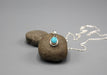 Turquoise Inlaid Sterling Silver Pendant - nepacrafts