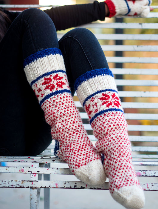 Snow Flake  New Zealand Wool Handknitted Socks