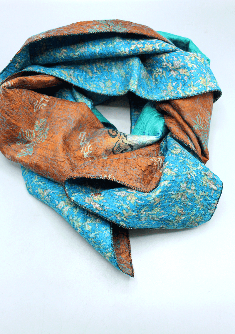 Felt Brown and Blue Double Sided Wrap