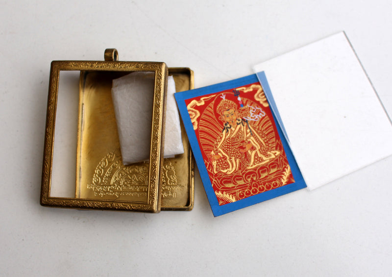 Guru Padhmasambhava Mini Thangka Amulet Pendant - nepacrafts
