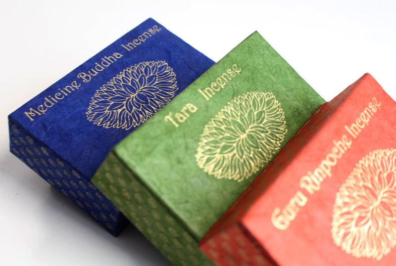Tara Tibetan Incense in Green Lokta Box - nepacrafts