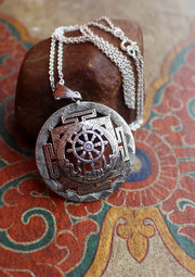 Auspicious Symbol Wheel of Life Mandala Pendant - nepacrafts