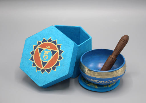 Throat Chakra Healing Singing Bowl Gift Set - nepacrafts