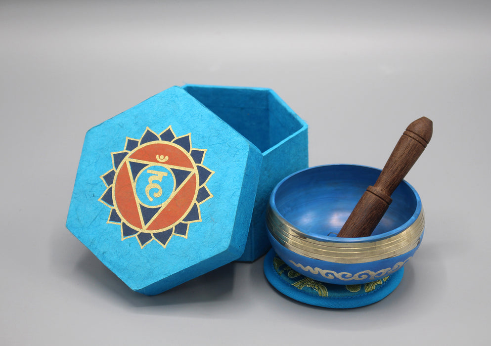 Throat Chakra Healing Singing Bowl Gift Set - nepacrafts