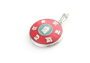 Tibetan Kalachakra White Metal Inlaid Pendant - nepacrafts