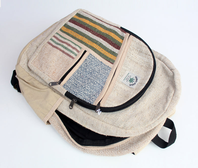 Natural Hemp Backpack with Adjustable Straps - nepacrafts