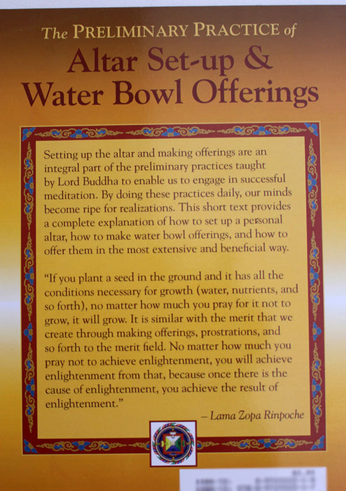 Altar Set-up & Water Bowl offerings by Lama Zora Rinpoche