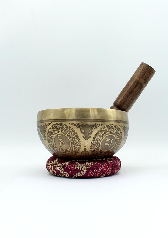 Medicine Buddha Dorjee Etched Fine Arts  Singing Bowl- 6 inch