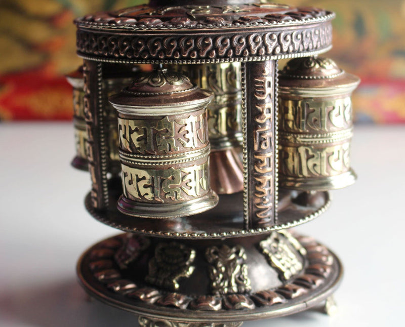 Five Roll Tibetan Prayer Wheel with Tashitage Mantra