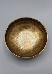 Buddha's Foot Print Fine Carving Tibetan Singing Bowl - nepacrafts