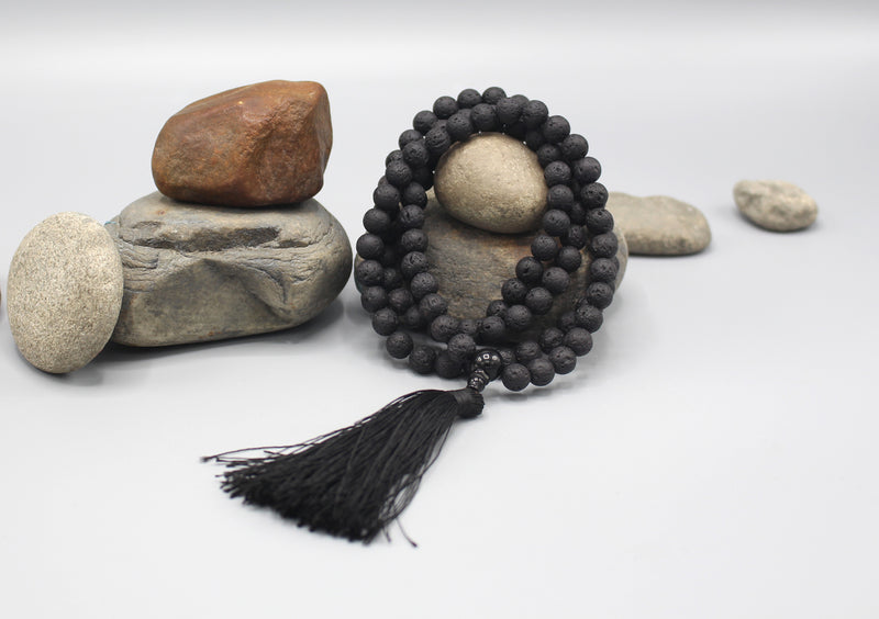 Lava Beads 108 Prayer Mala - nepacrafts